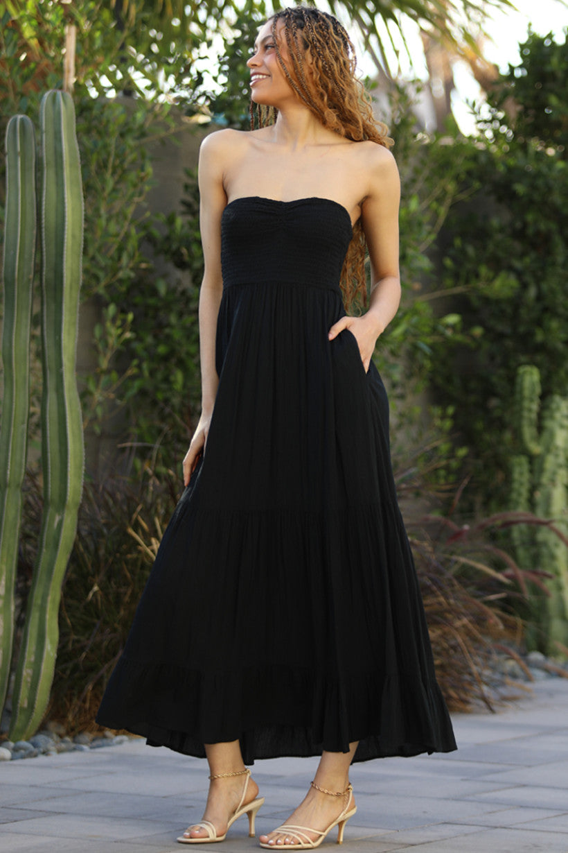 Strapless Maxi Dress w/ Tiers