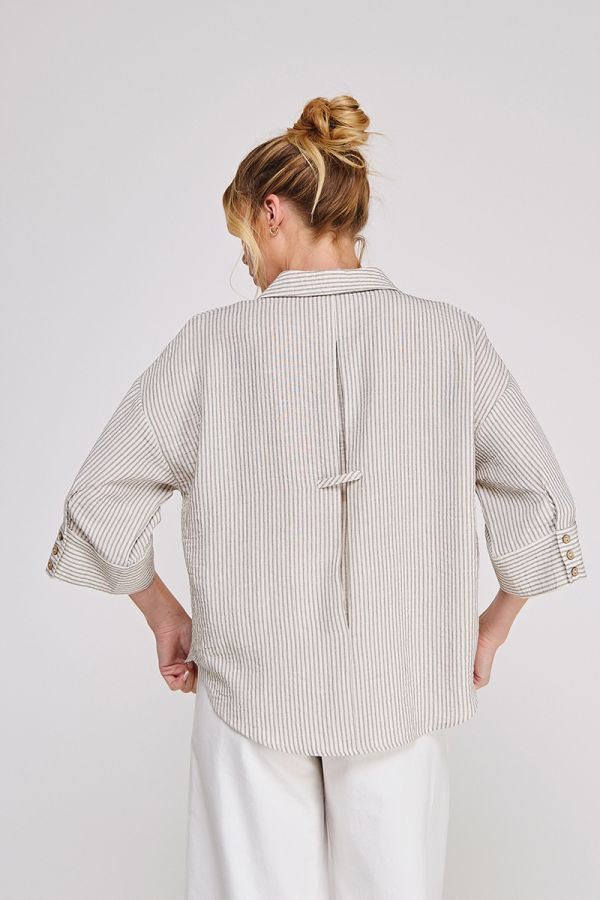 Textured Woven Button Down Shirt