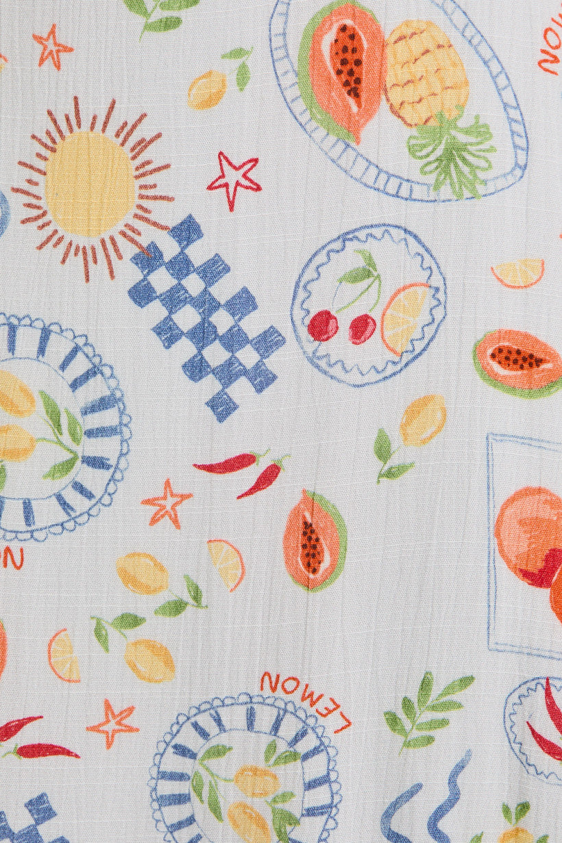 Square Neck Sleeveless Strap Tie Print Dress