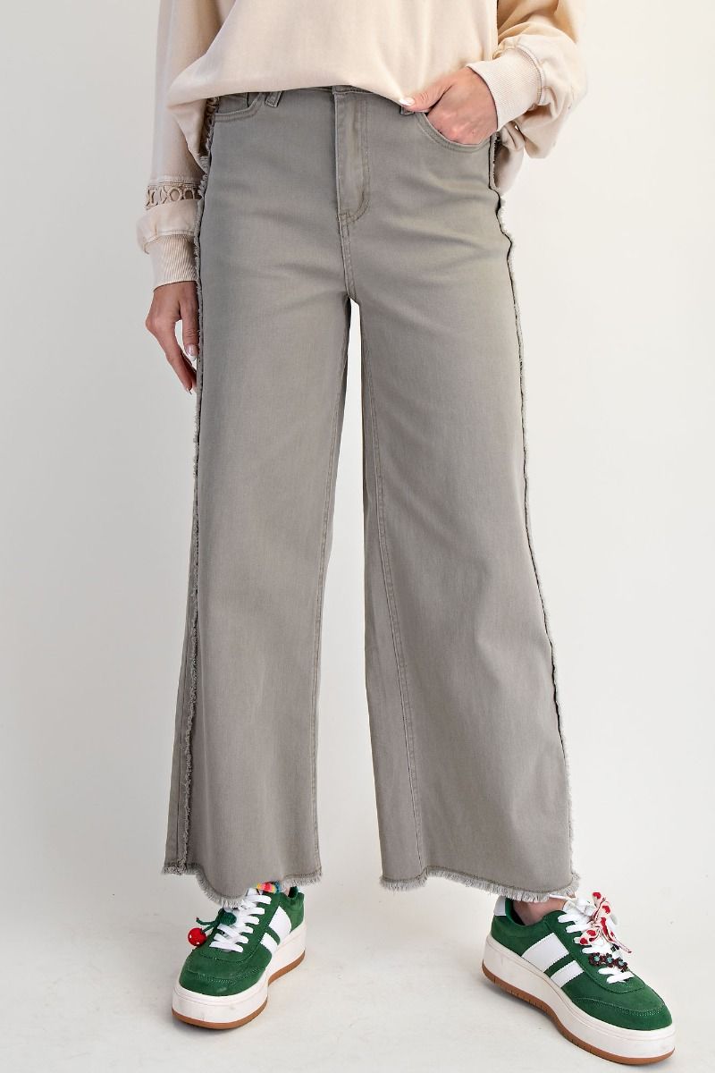 Self Fray Washed Stretch Twill Pants
