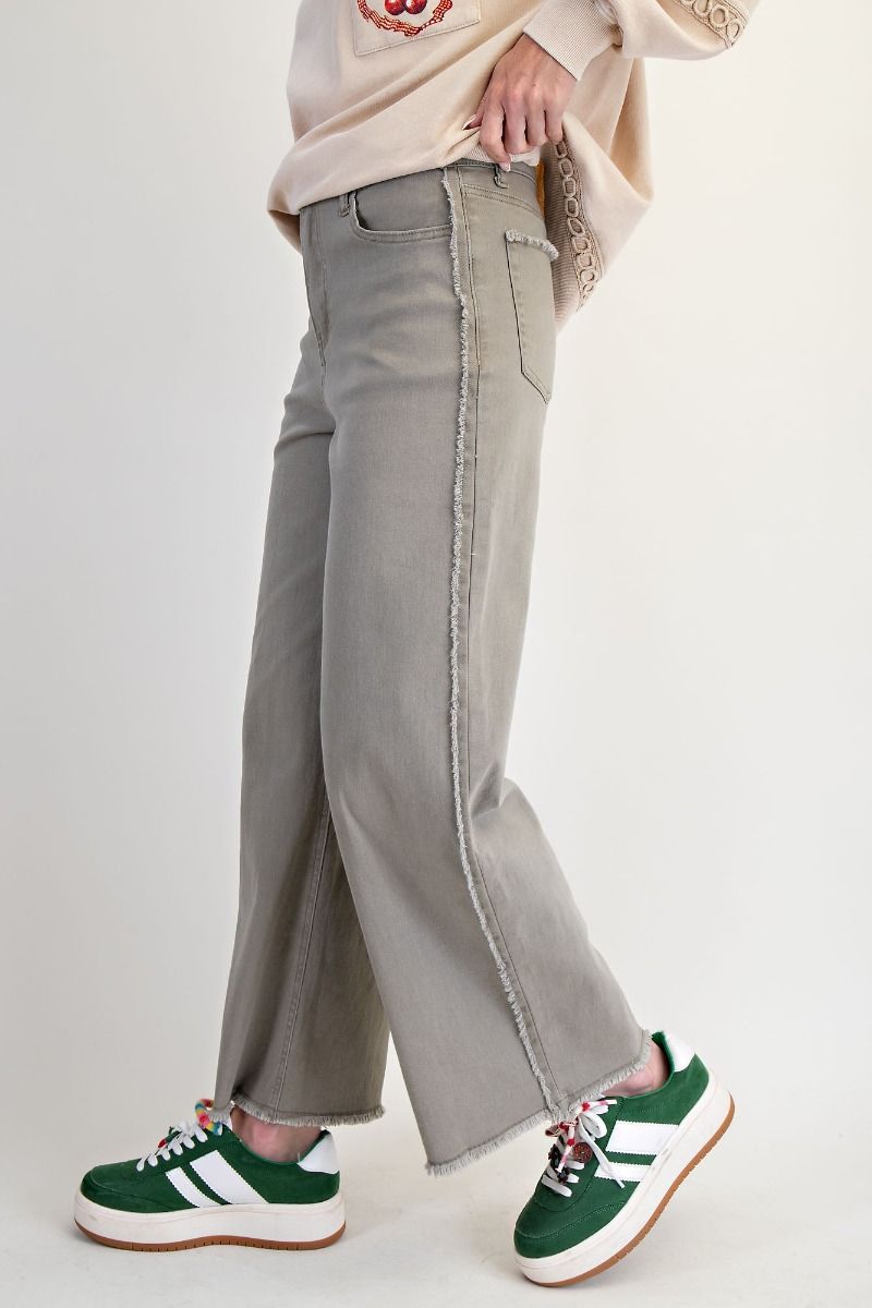 Self Fray Washed Stretch Twill Pants