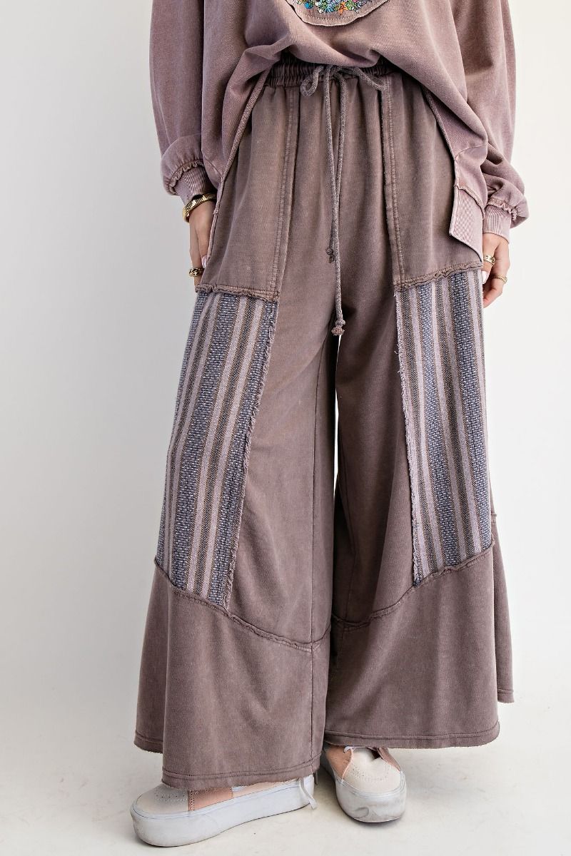 Jaquard Contrast Washed Terry Pants