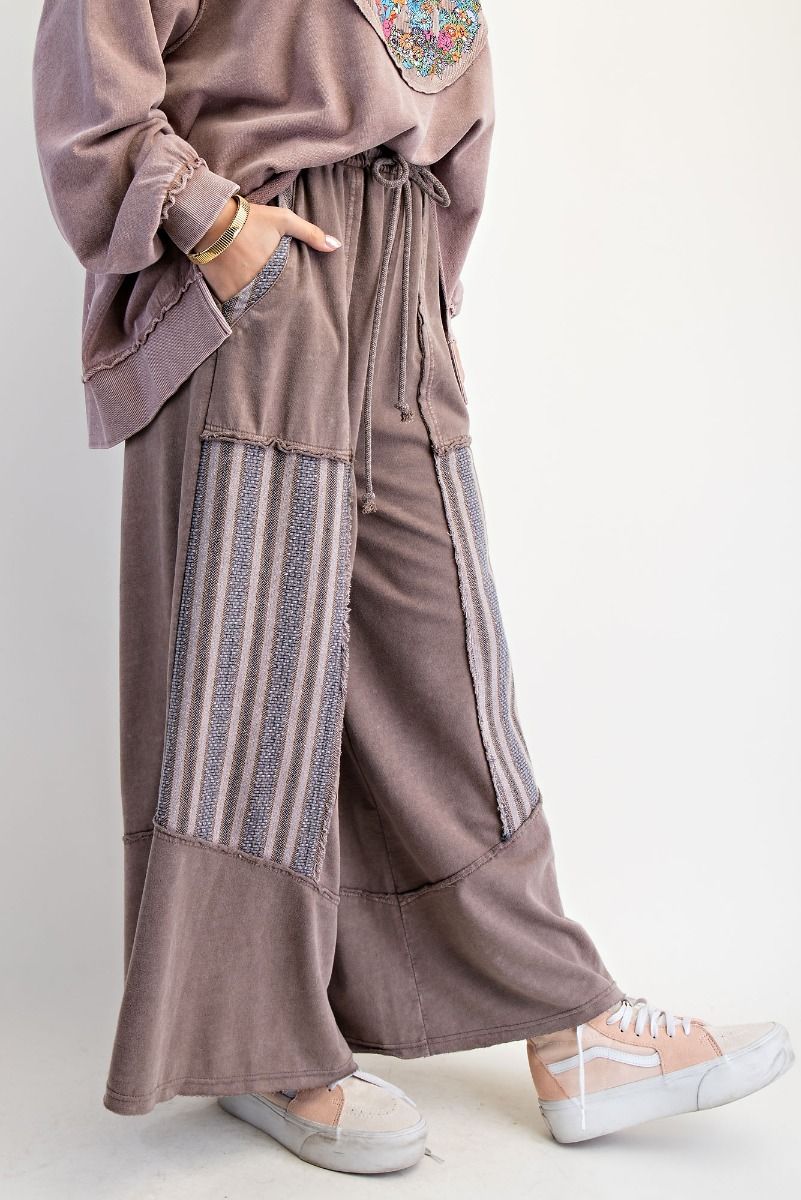 Jaquard Contrast Washed Terry Pants