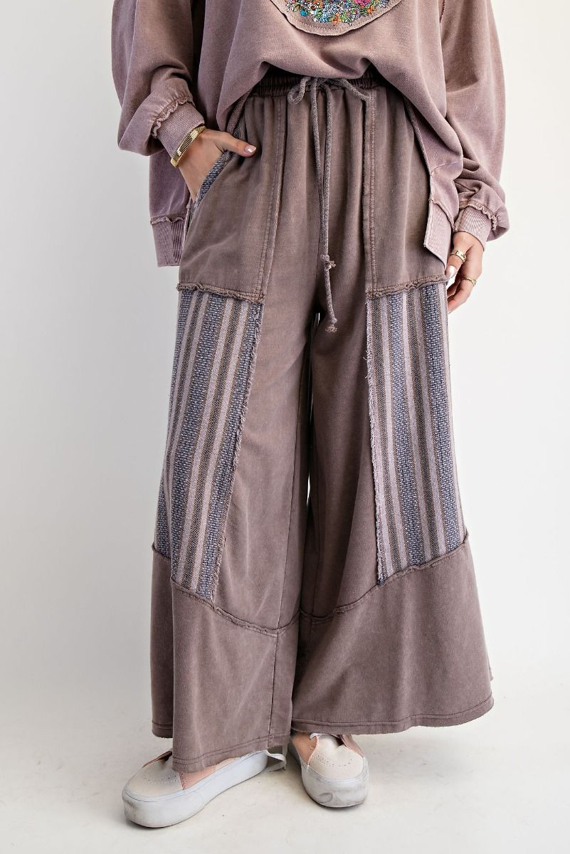 Jaquard Contrast Washed Terry Pants