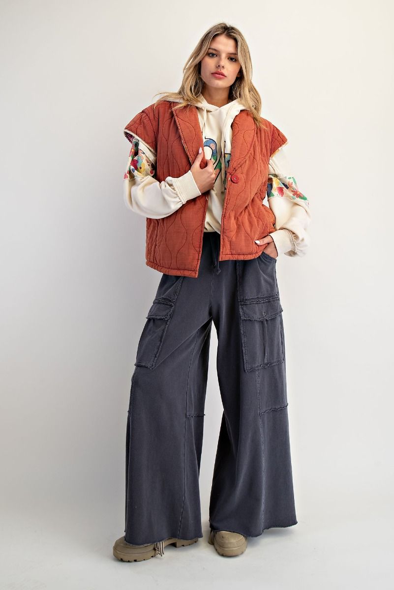 Mineral Washed Terry Knit Cargo Sweatpants