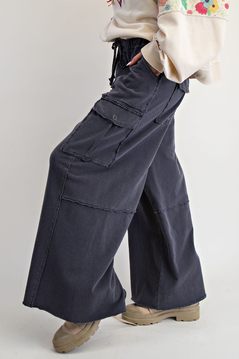 Mineral Washed Terry Knit Cargo Sweatpants
