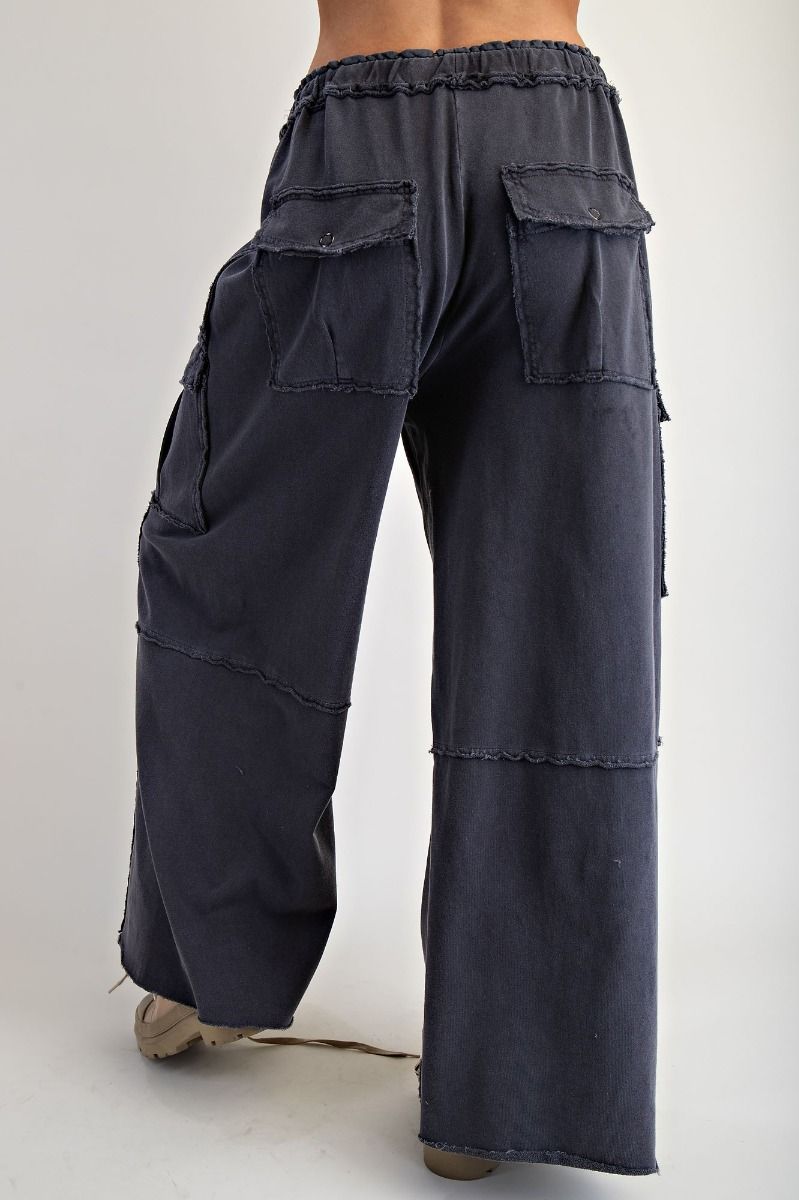 Mineral Washed Terry Knit Cargo Sweatpants