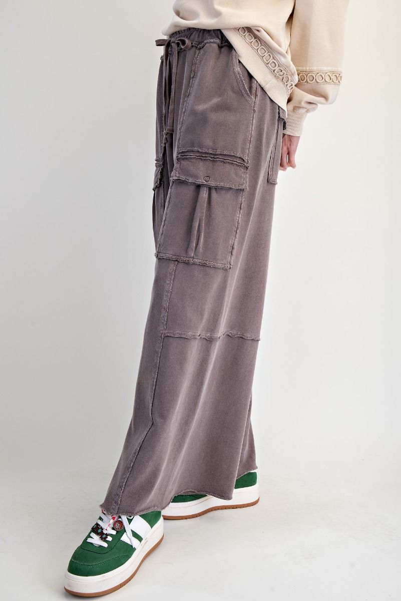 Mineral Washed Terry Knit Cargo Sweatpants