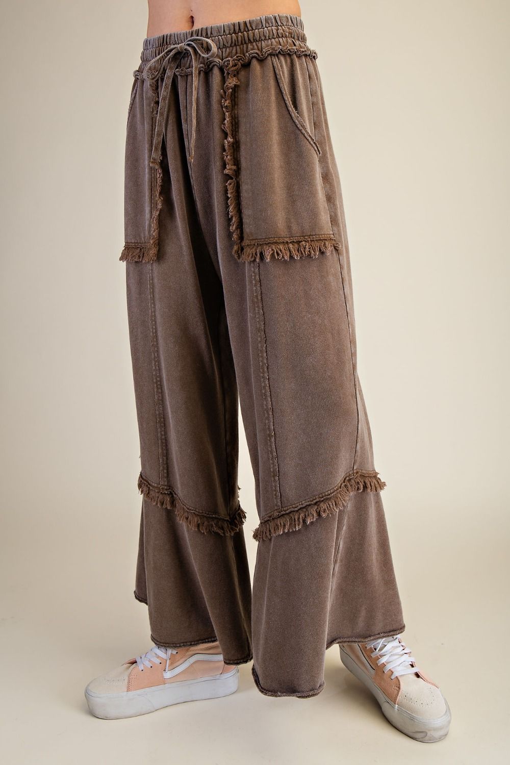 Wide Leg Mineral Washed Terry Pants
