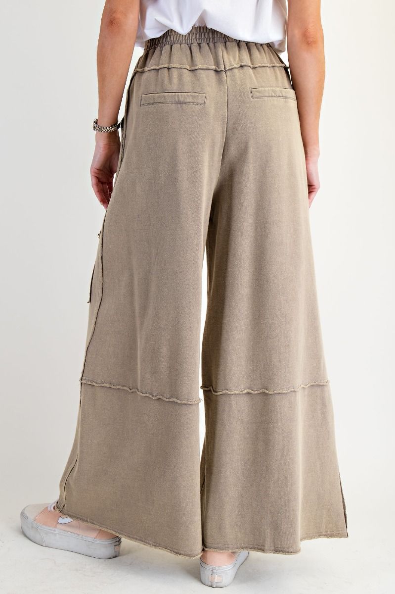 Mineral Washed Terry Knit Cargo Pants