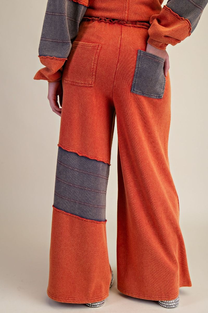 Star Patch Detailing Washed Terry Pants