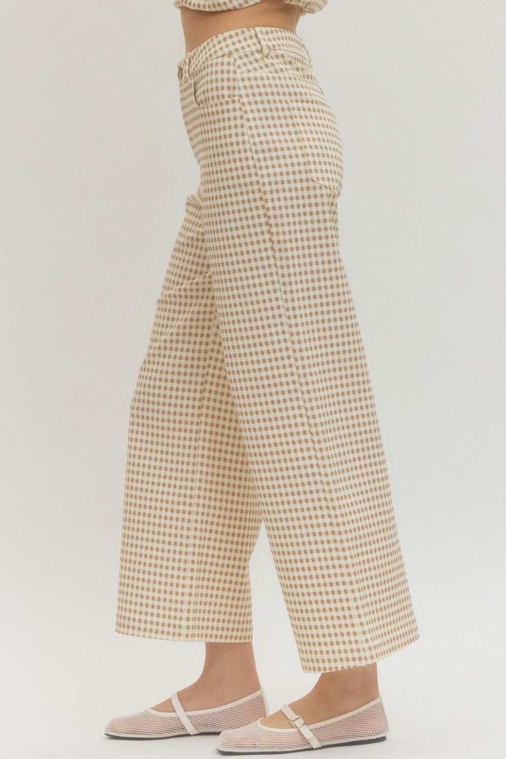 Gingham Straight Leg Pants