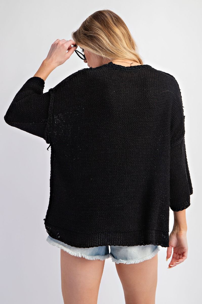Half Sleeve Knitted Boxy Sweater
