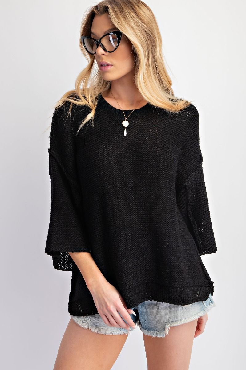 Half Sleeve Knitted Boxy Sweater