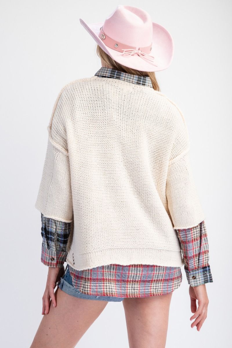 Half Sleeve Knitted Boxy Sweater