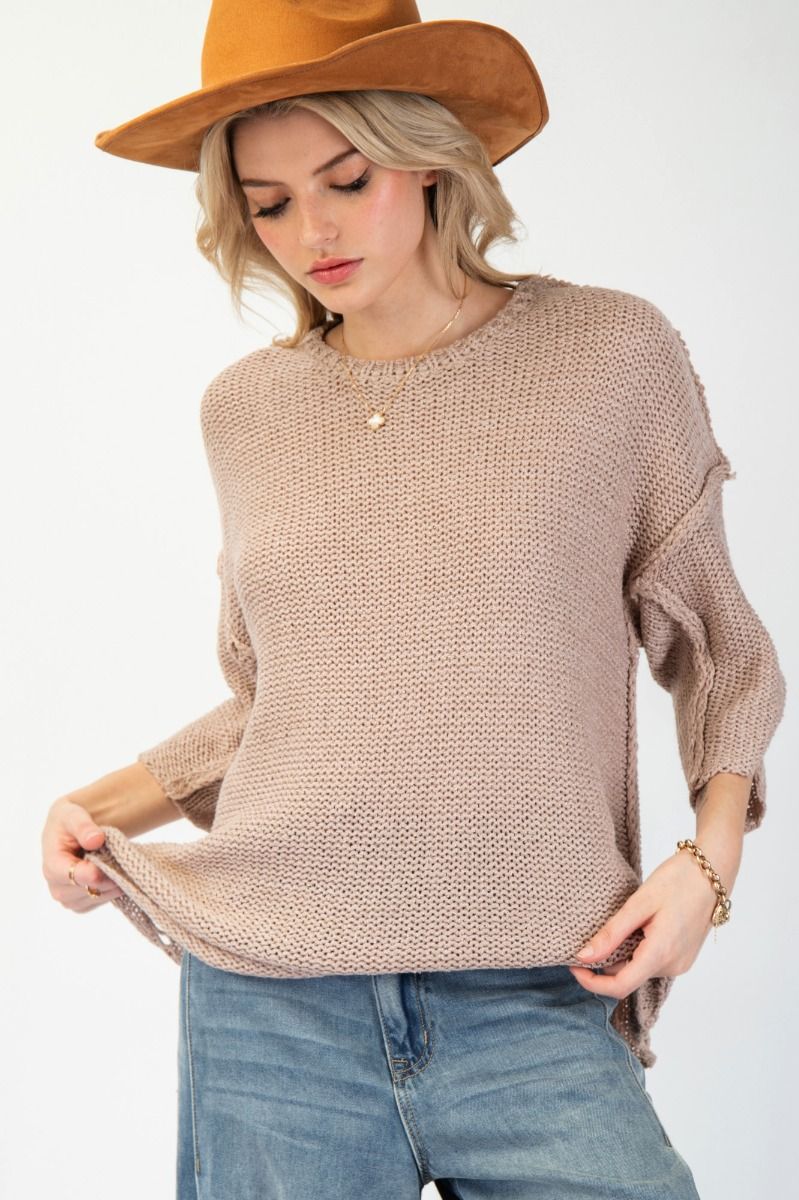 Half Sleeve Knitted Boxy Sweater