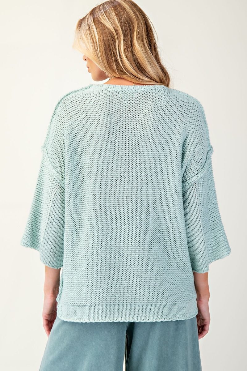 Half Sleeve Knitted Boxy Sweater