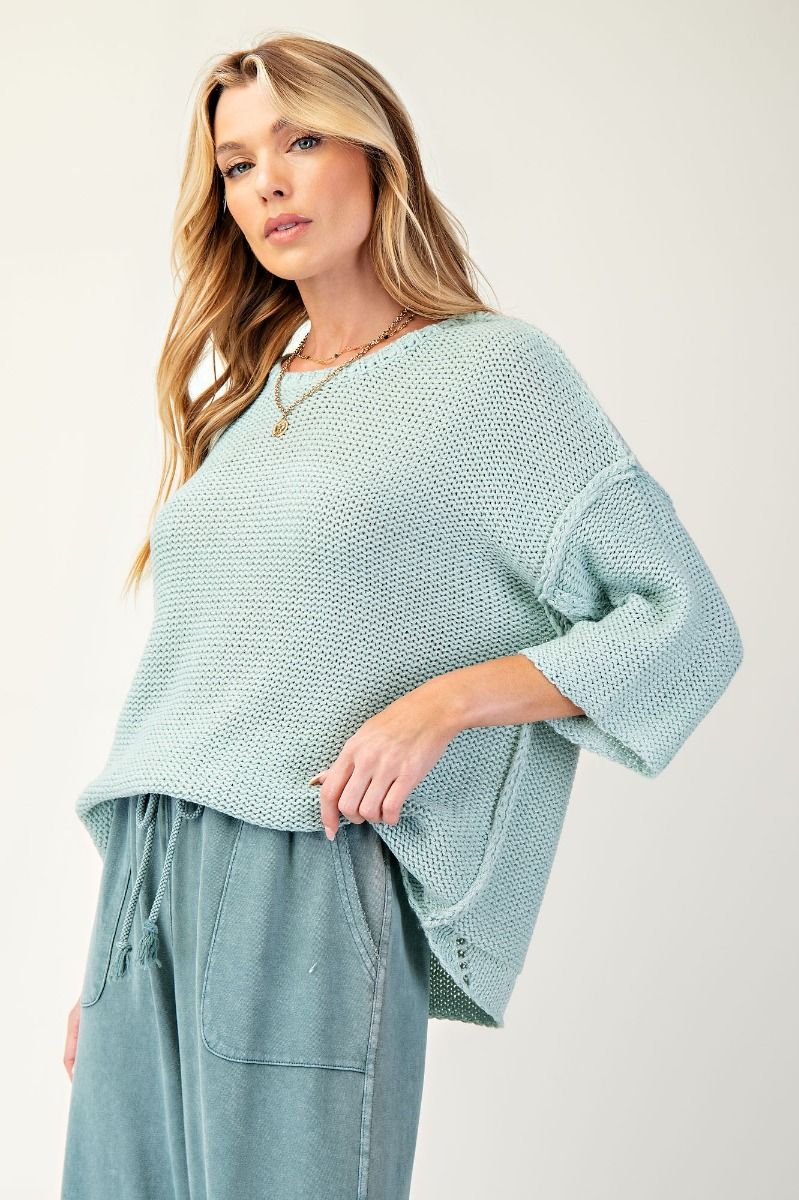 Half Sleeve Knitted Boxy Sweater