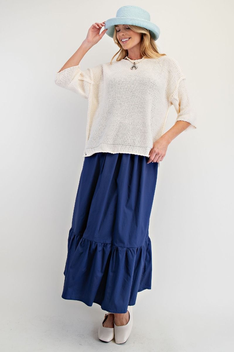 Half Sleeve Knitted Boxy Sweater