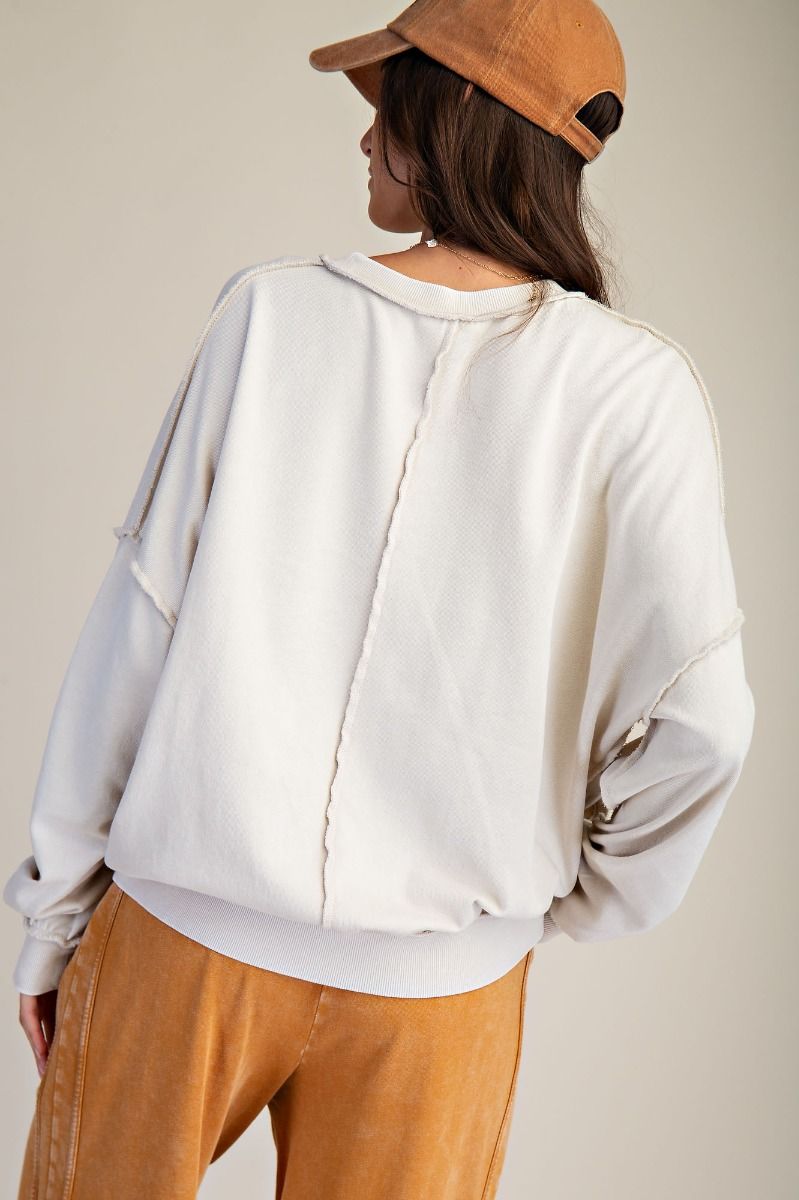 Cut Out Mineral Washed Pullover