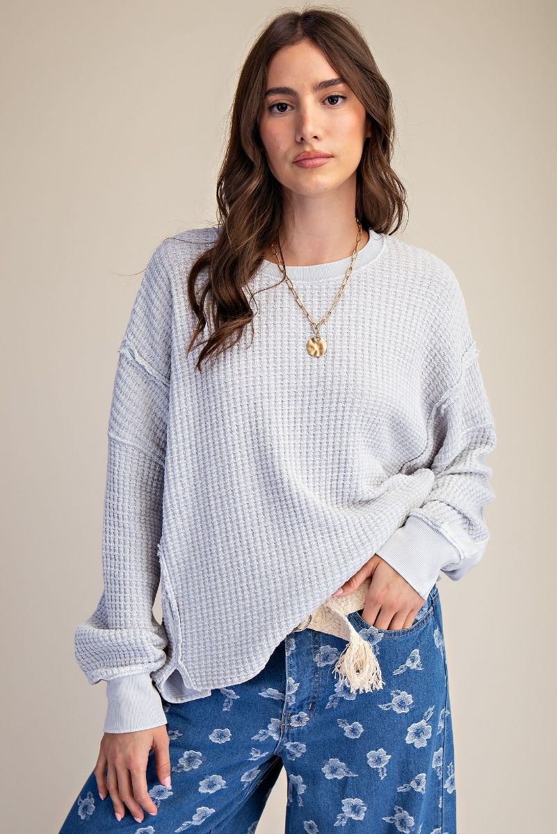 Mineral Washed Thermal Pullover