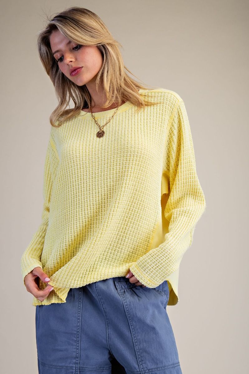 Washed Thermal Knit Top