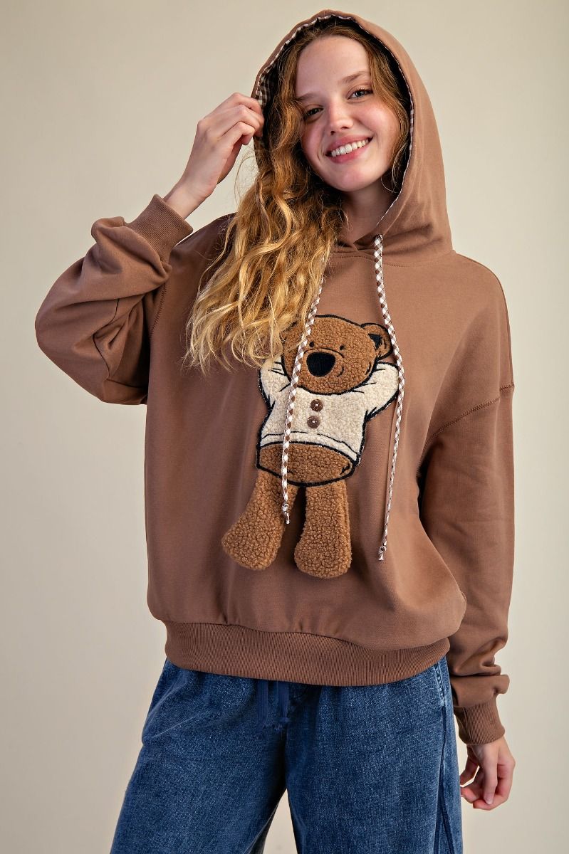 Teddy Bear Patch Pullover Hoodie