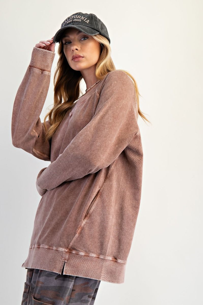 Washed Terry Oversized Pullover