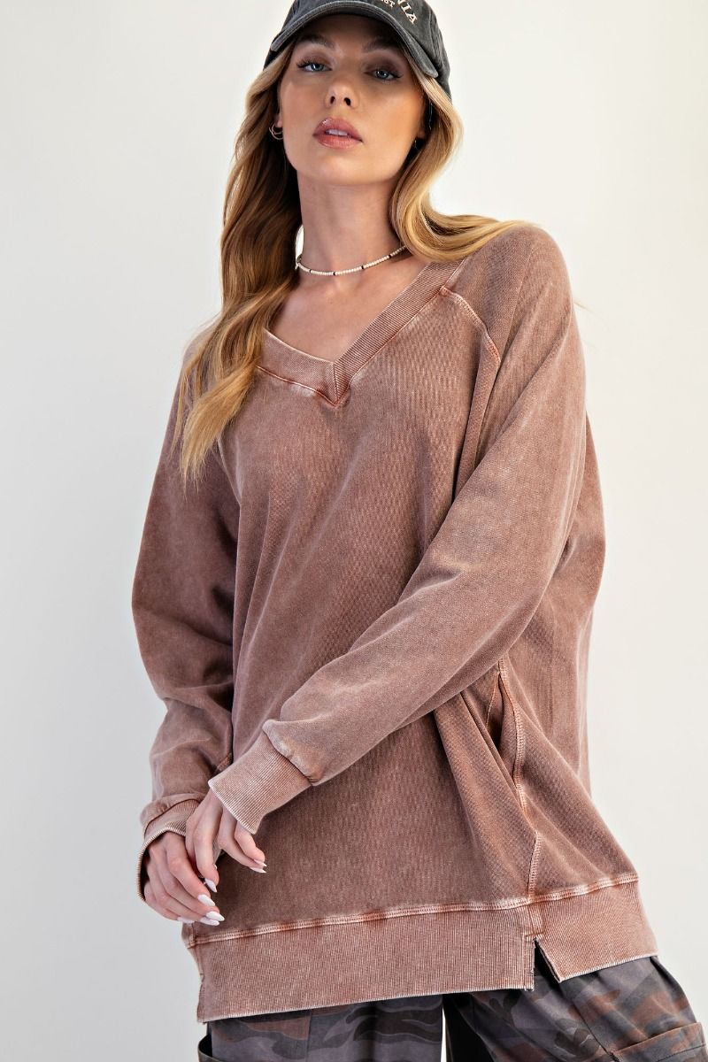 Washed Terry Oversized Pullover