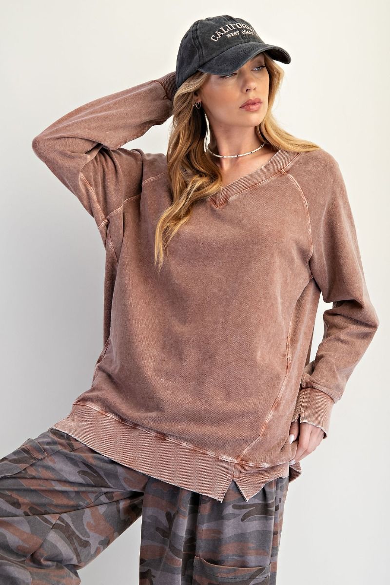 Washed Terry Oversized Pullover