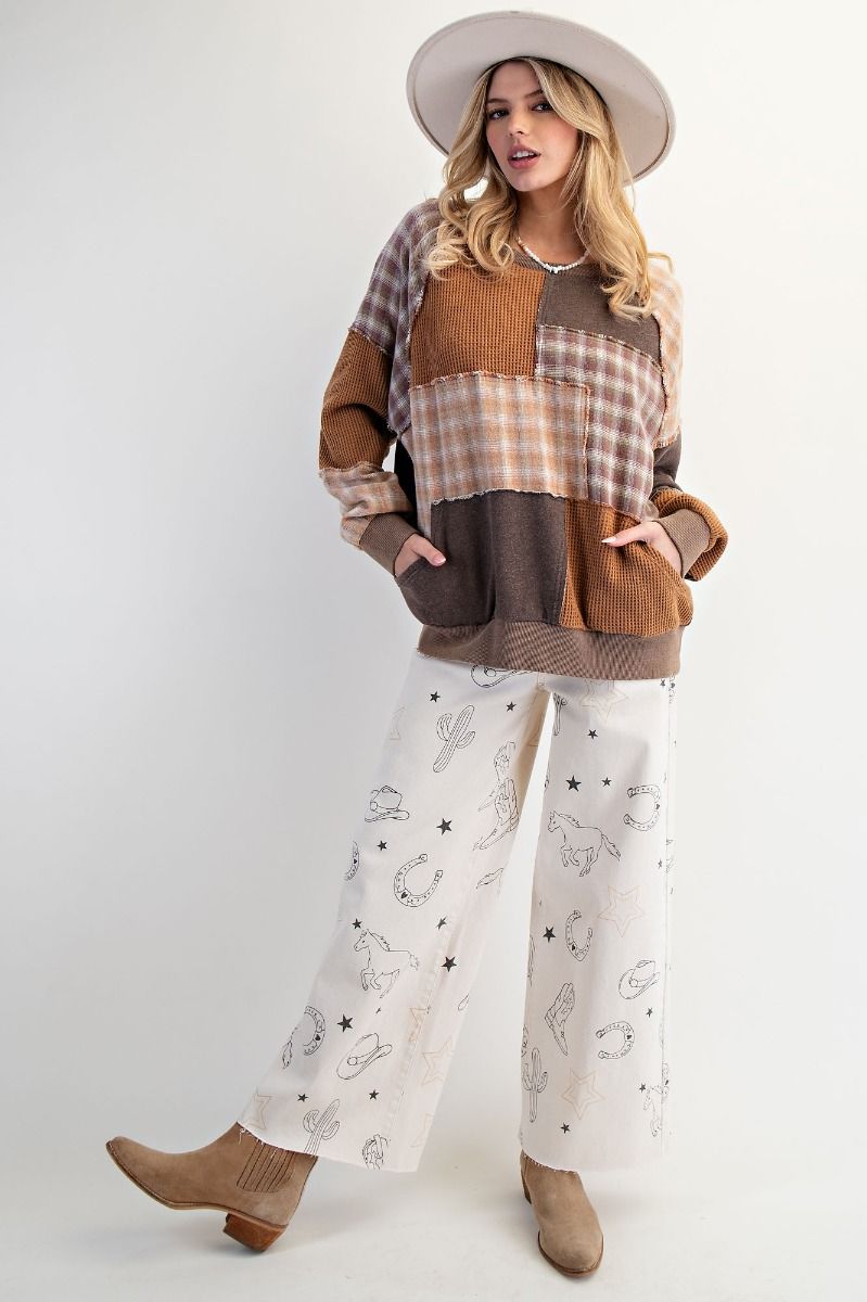 Patchwork Mineral Washed Pullover