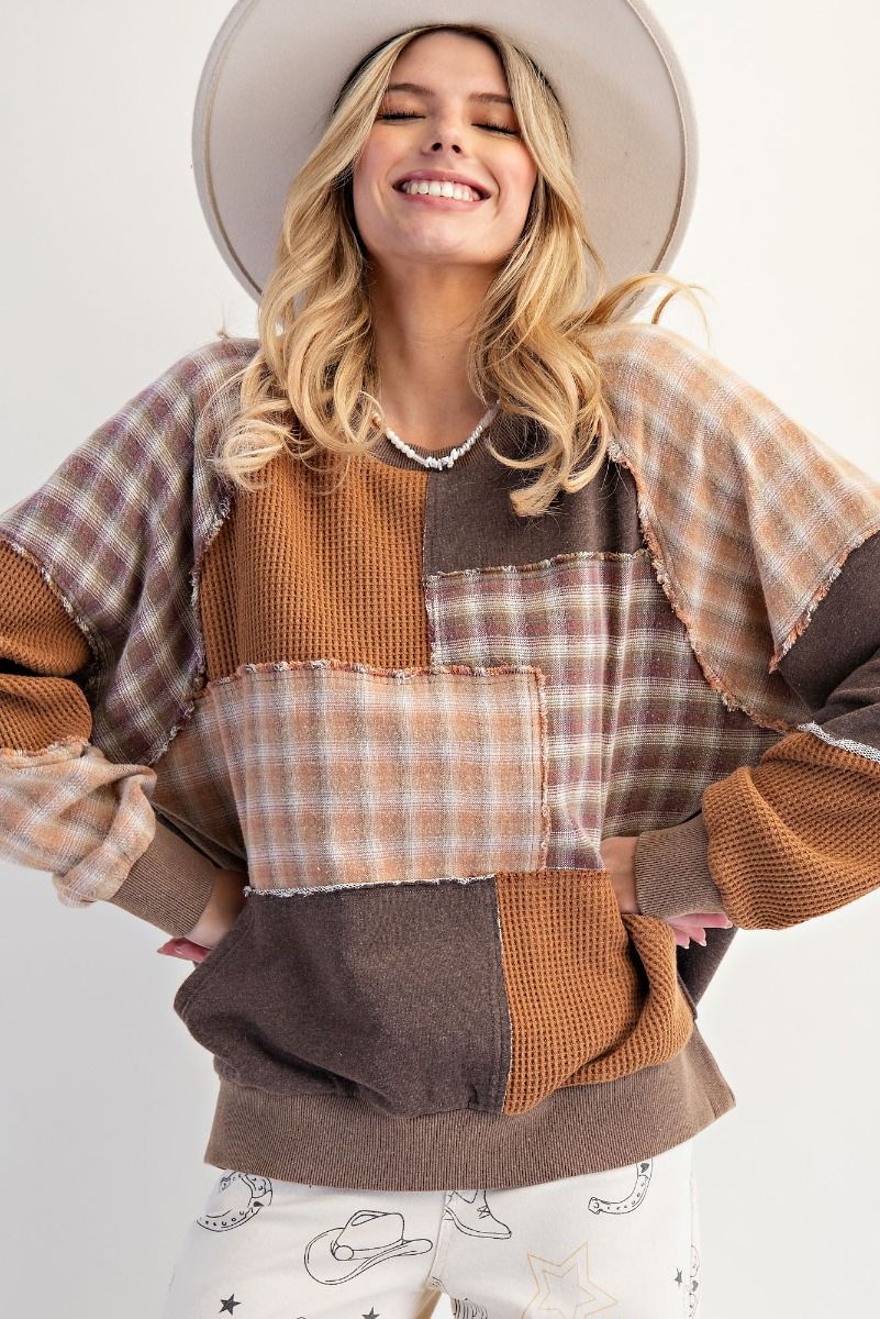 Patchwork Mineral Washed Pullover