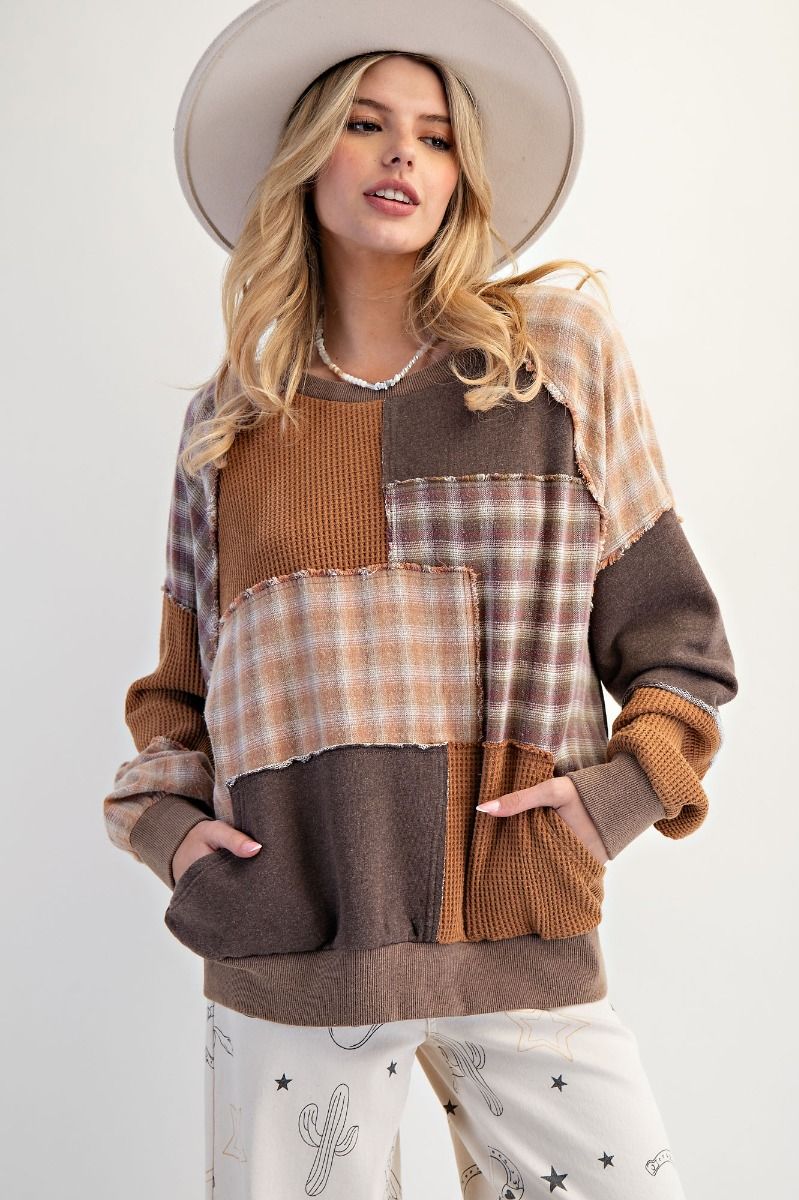 Patchwork Mineral Washed Pullover
