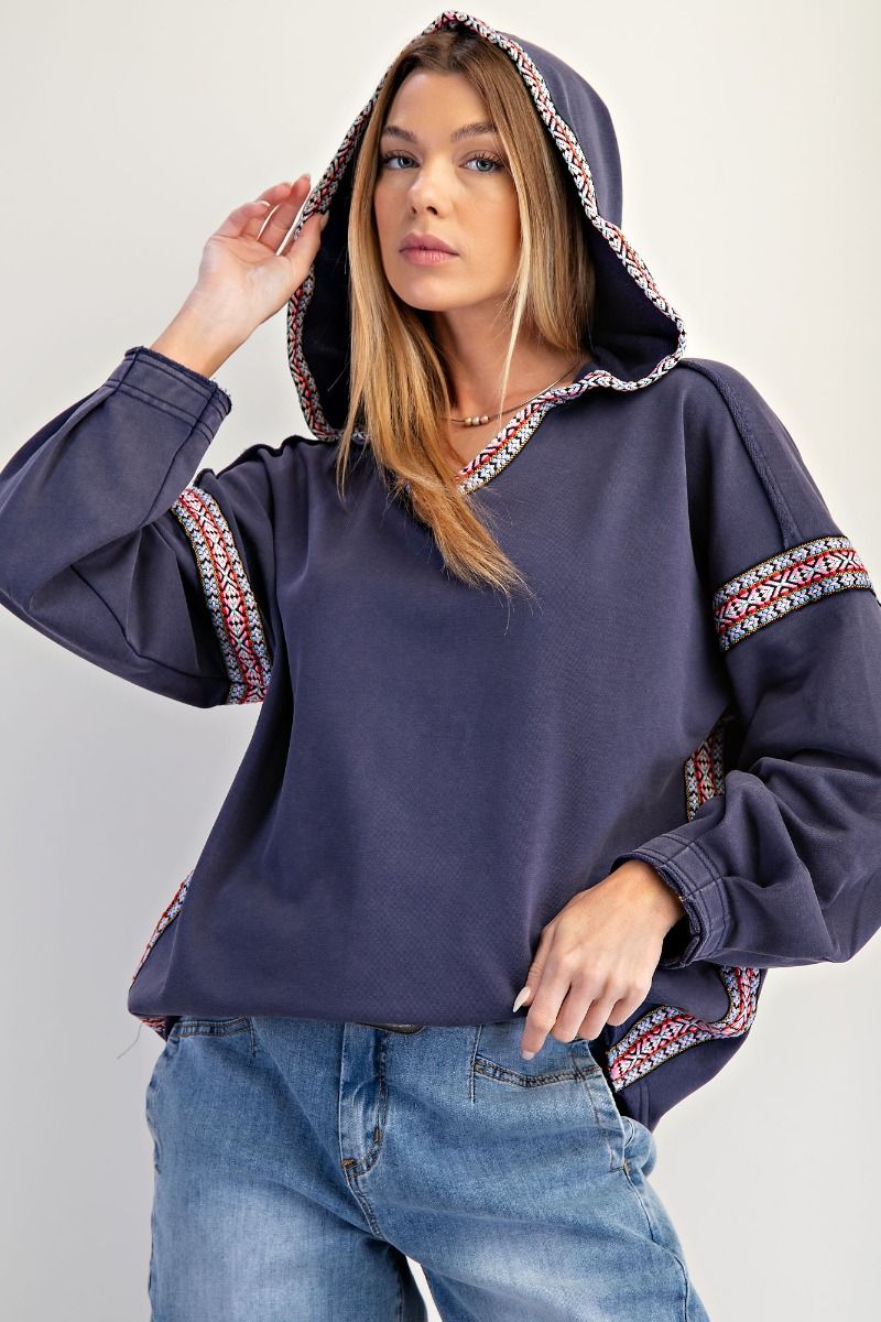Washed Terry Hoodie Pullover