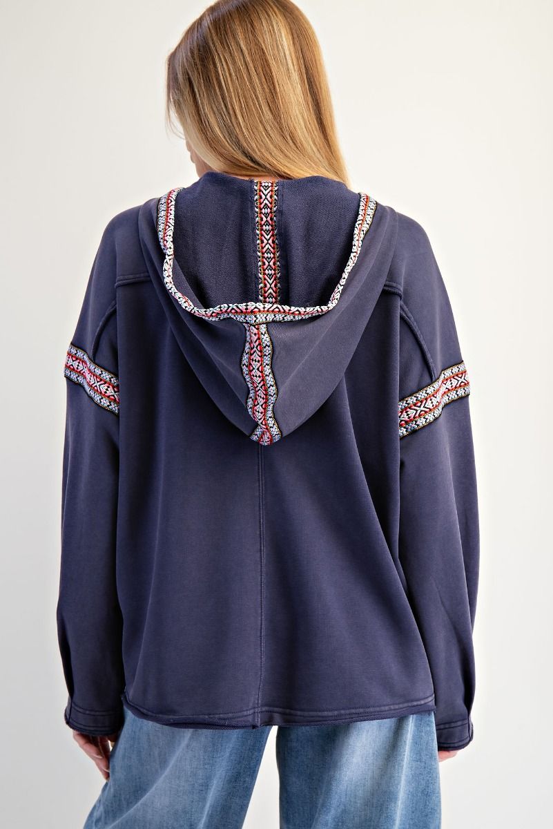 Washed Terry Hoodie Pullover