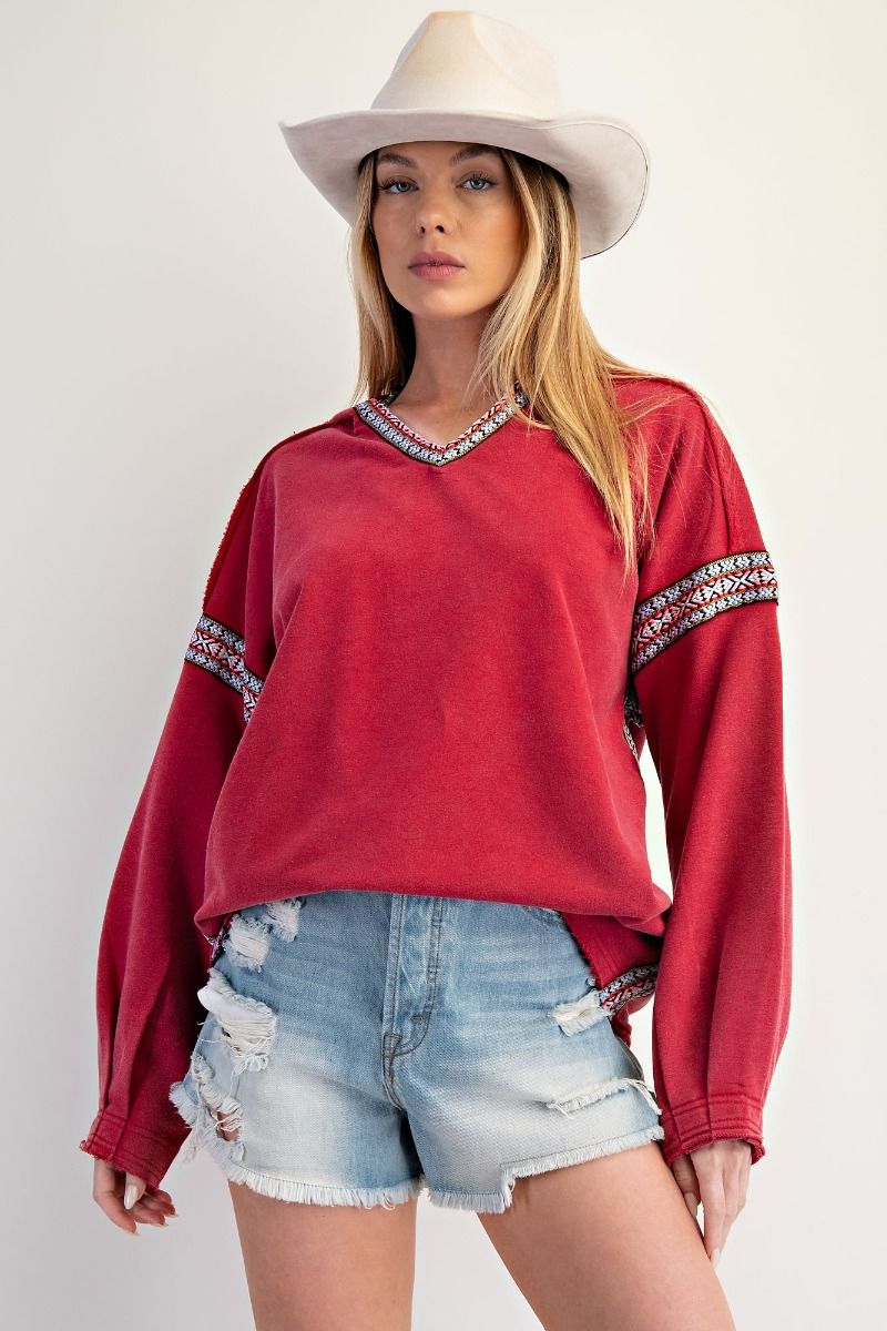 Washed Terry Hoodie Pullover