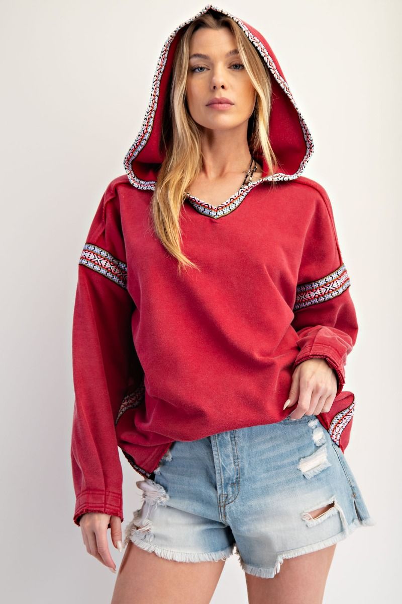 Washed Terry Hoodie Pullover