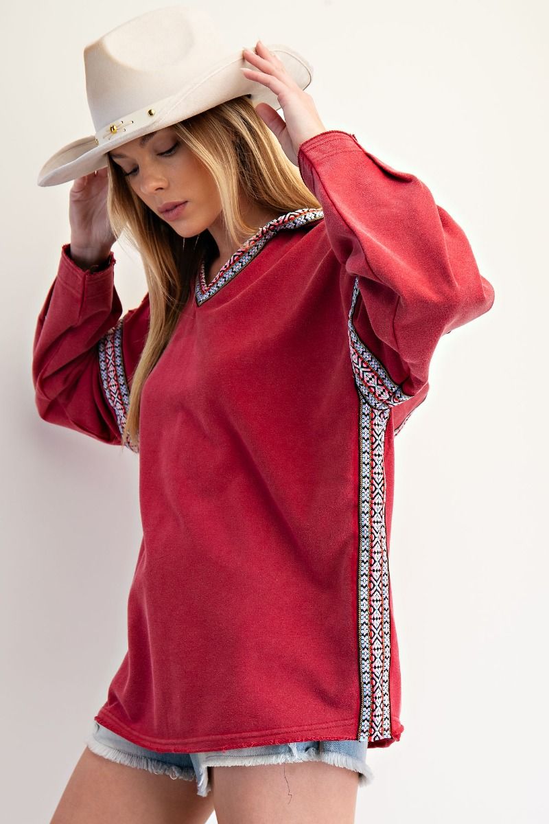 Washed Terry Hoodie Pullover