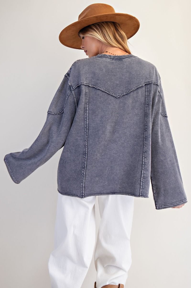 Mineral Washed Terry Pullover