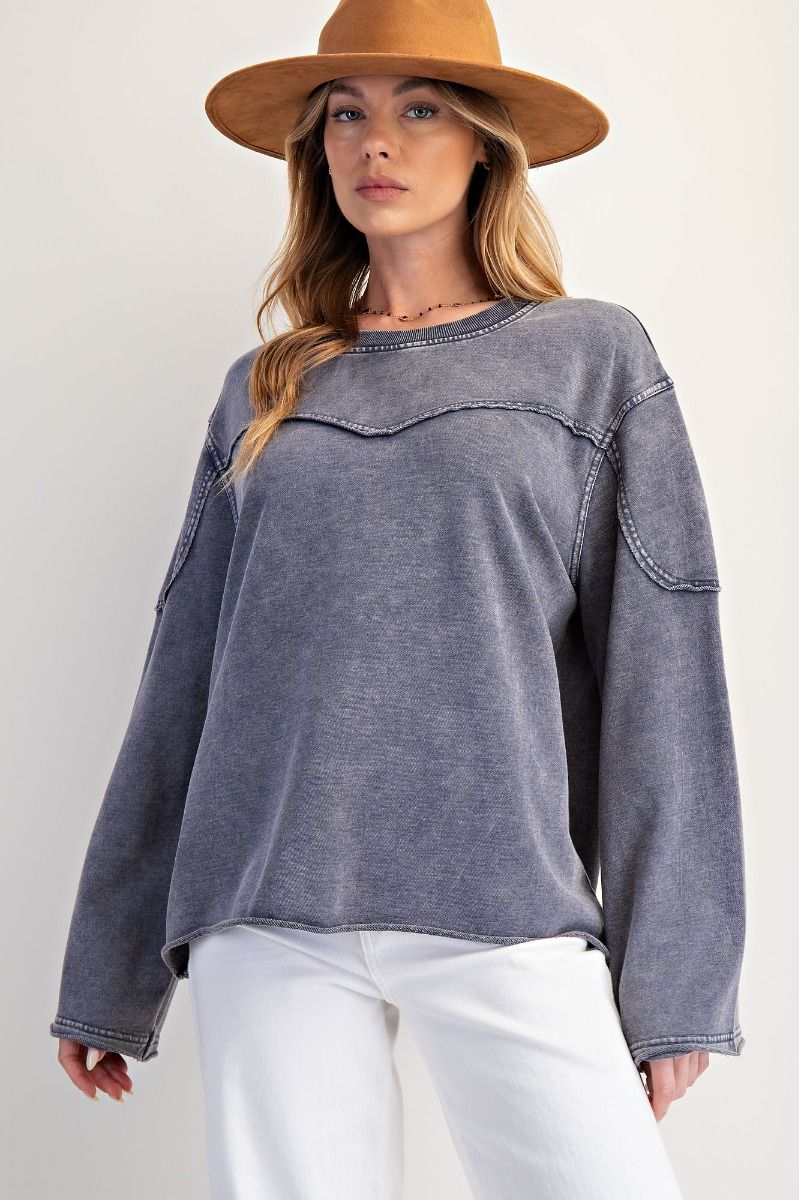 Mineral Washed Terry Pullover