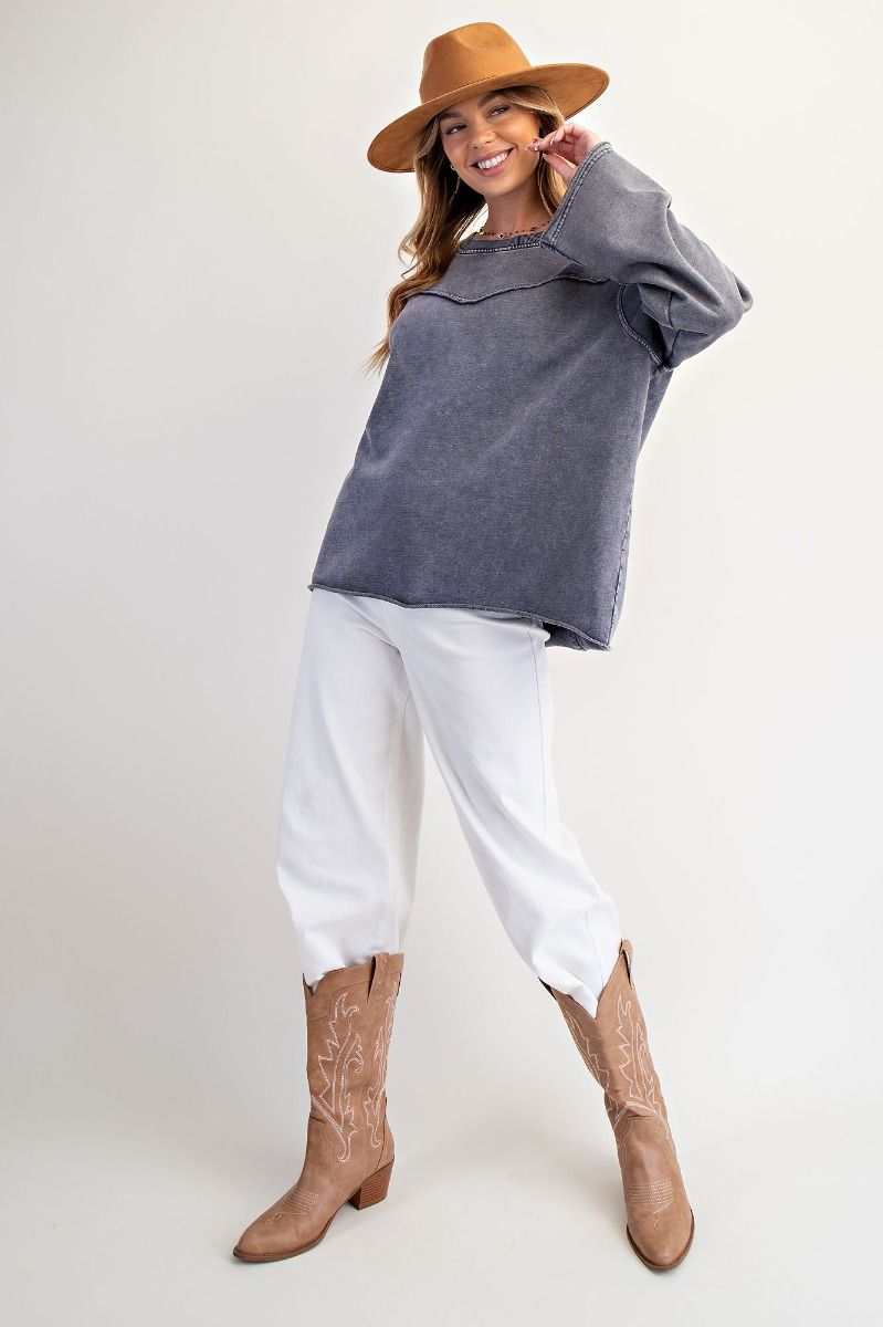 Mineral Washed Terry Pullover