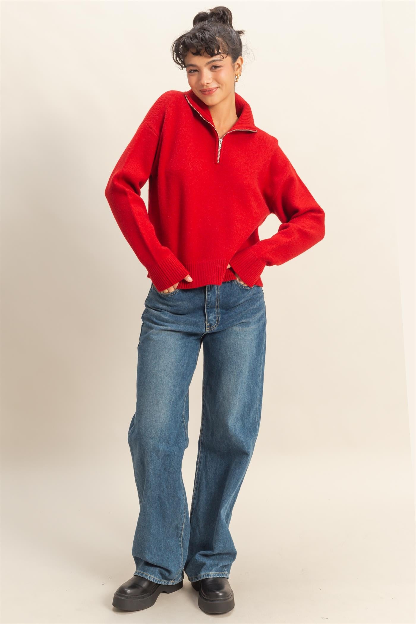 Half Zip Classic Sweater