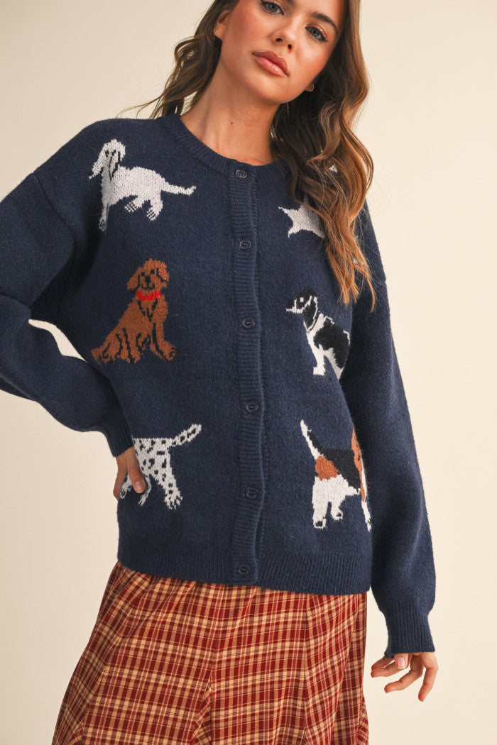 Dog Knit Sweater Cardigan