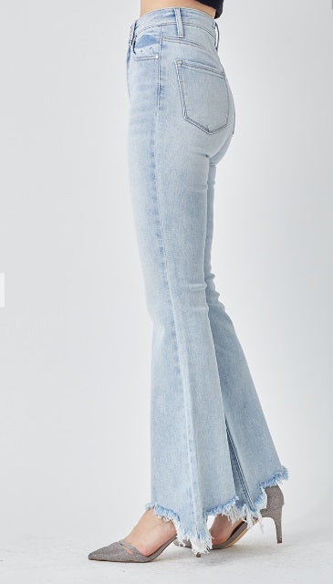 Light Denim High Rise Wide Flare Jeans