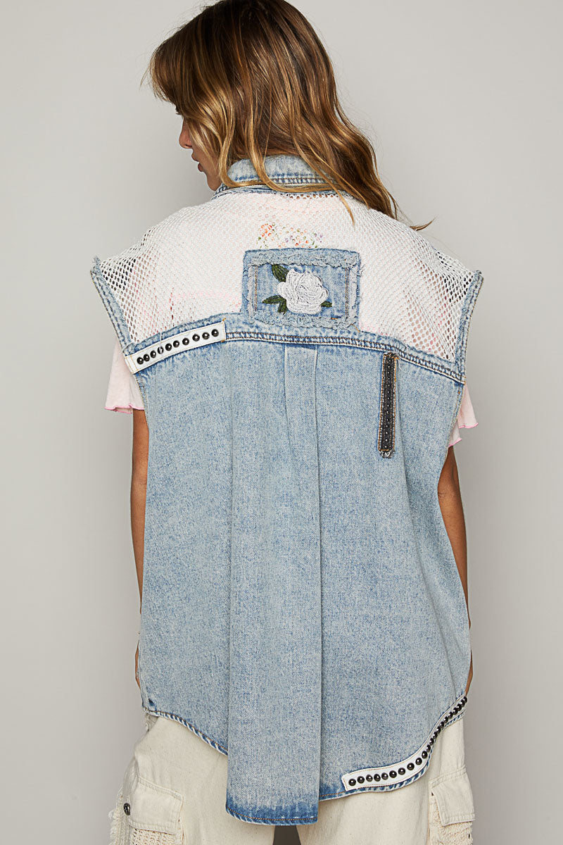 Sleeveless Overfit Denim Vest