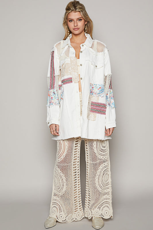 Long Sleeve Oversized Fit Top w/ Patchworks
