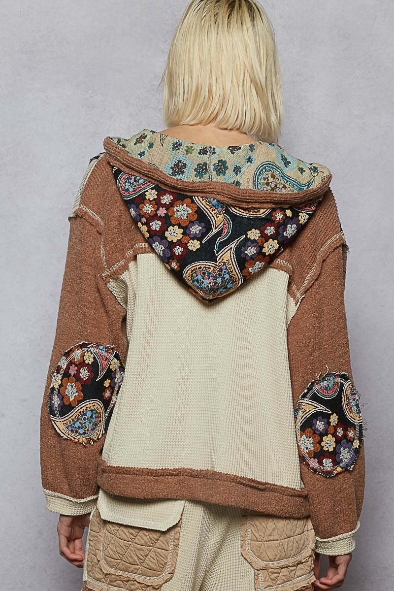 Relaxed Fit Placket Hoodie