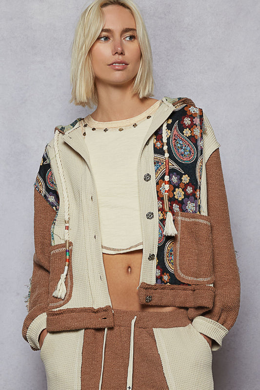 Relaxed Fit Placket Hoodie