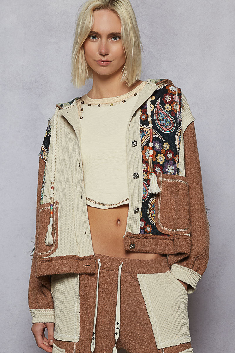 Relaxed Fit Placket Hoodie