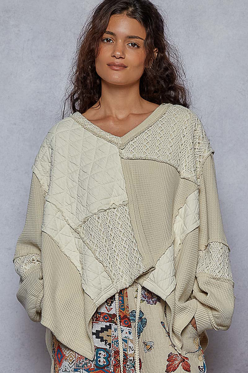 Crochet and Quilting Patch Relaxed Fit Top